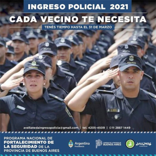 Inscriben para ingreso Policial 2021