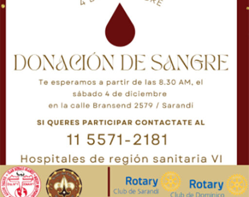 Clubes Rotarios convocan a participar de Campaña de donación de sangre