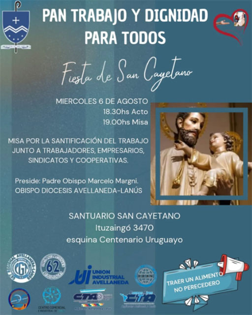 La Diócesis de Avellaneda-Lanús se prepara para celebrar la fiesta de San Cayetano La Diócesis de Avellaneda-Lanús se prepara para celebrar la fiesta de San Cayetano
