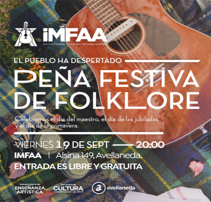 Avellaneda celebra con folklore: Peña festiva en homenaje al maestro, los jubilados y la primavera